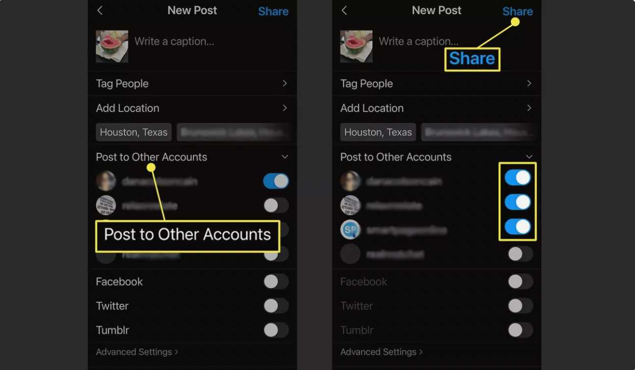 پست‌گذاری همزمان در چند اکانت