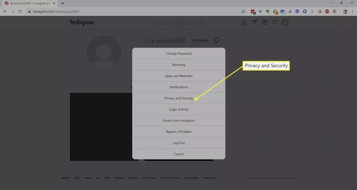 روی Privacy and Security کلیک کنید.