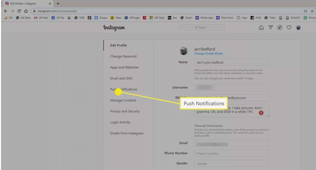 چگونه نوتیفیکیشن‌های اینستاگرام را از طریق مرورگر وب غیر فعال کنیم؟