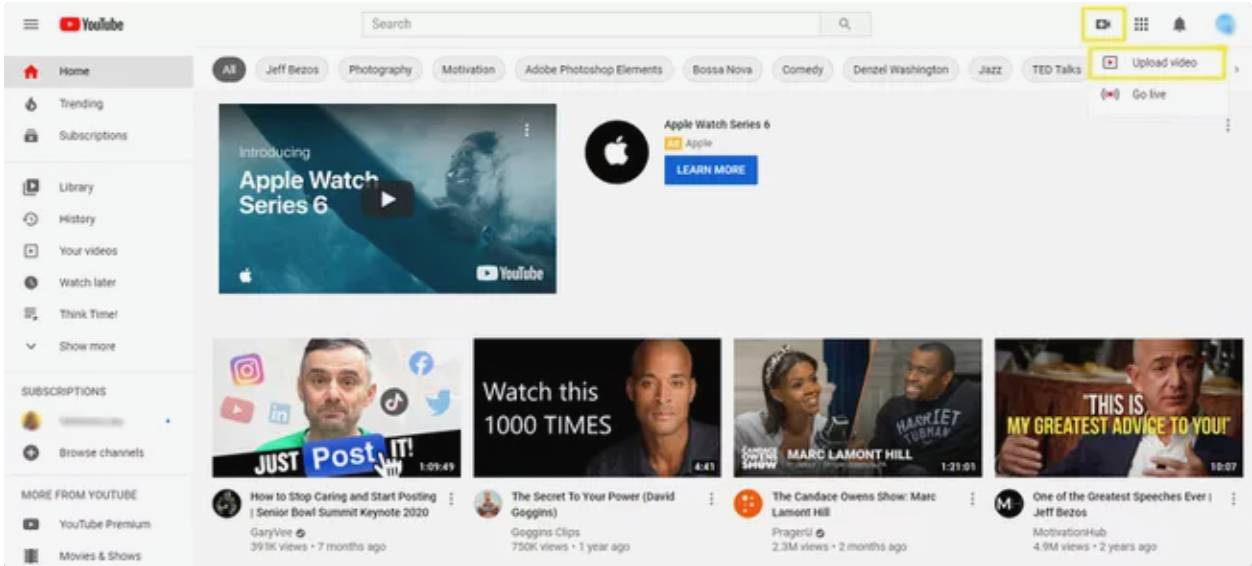 بارگذاری/آپلود ویدئو در یوتیوب