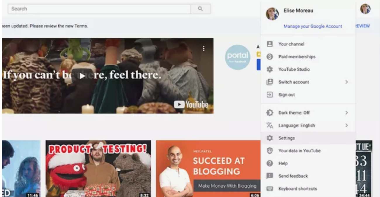 دسترسی به تنظیمات کانال یوتیوب خود