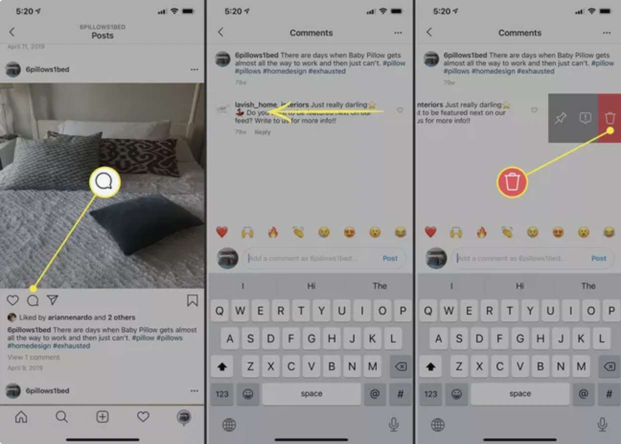 چگونه در گوشی‌های هوشمند یک کامنت را از اینستاگرام حذف کنیم؟
