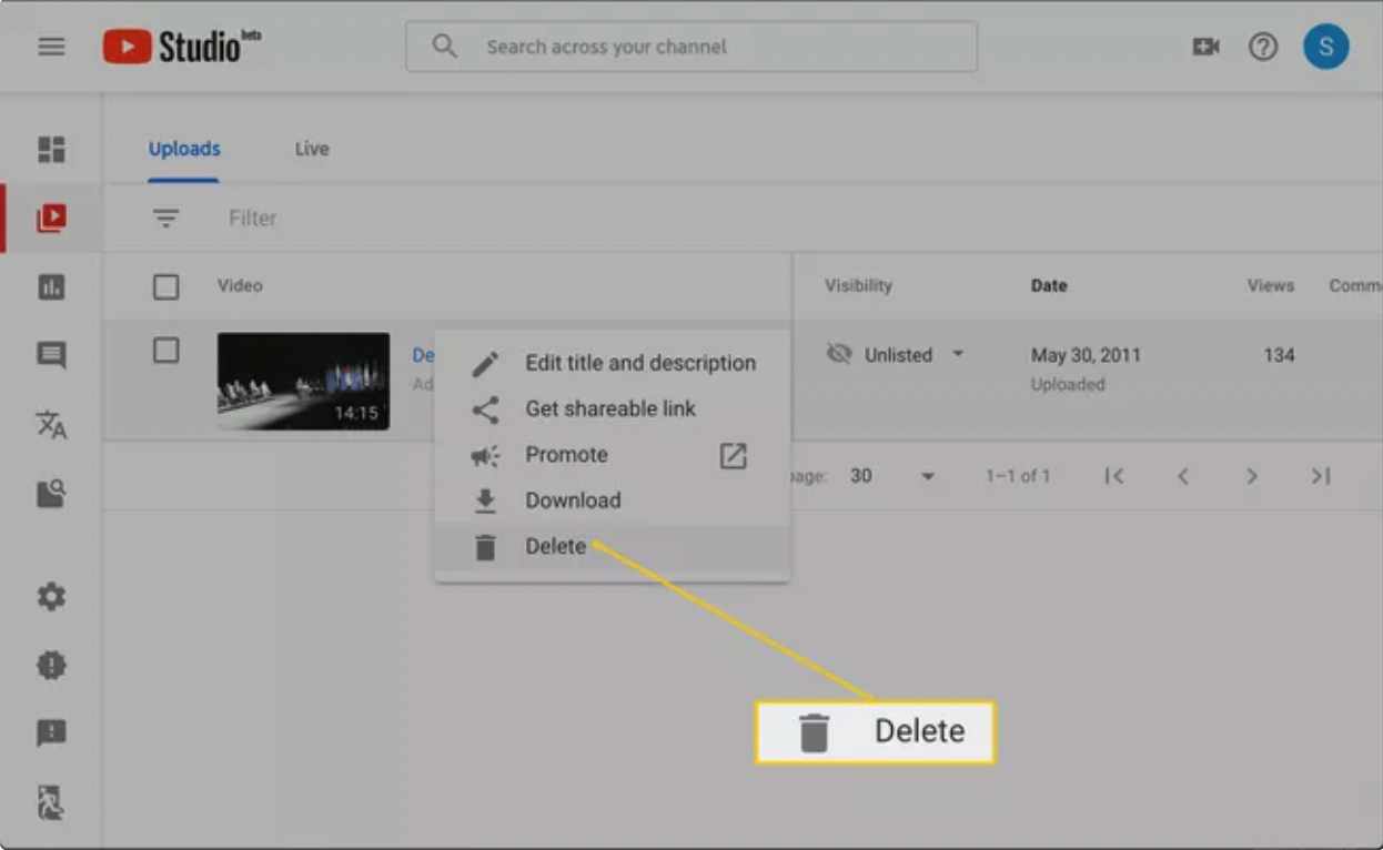 چگونه ویدئوی خود در یوتیوب را از طریق کامپیوتر حذف کنیم