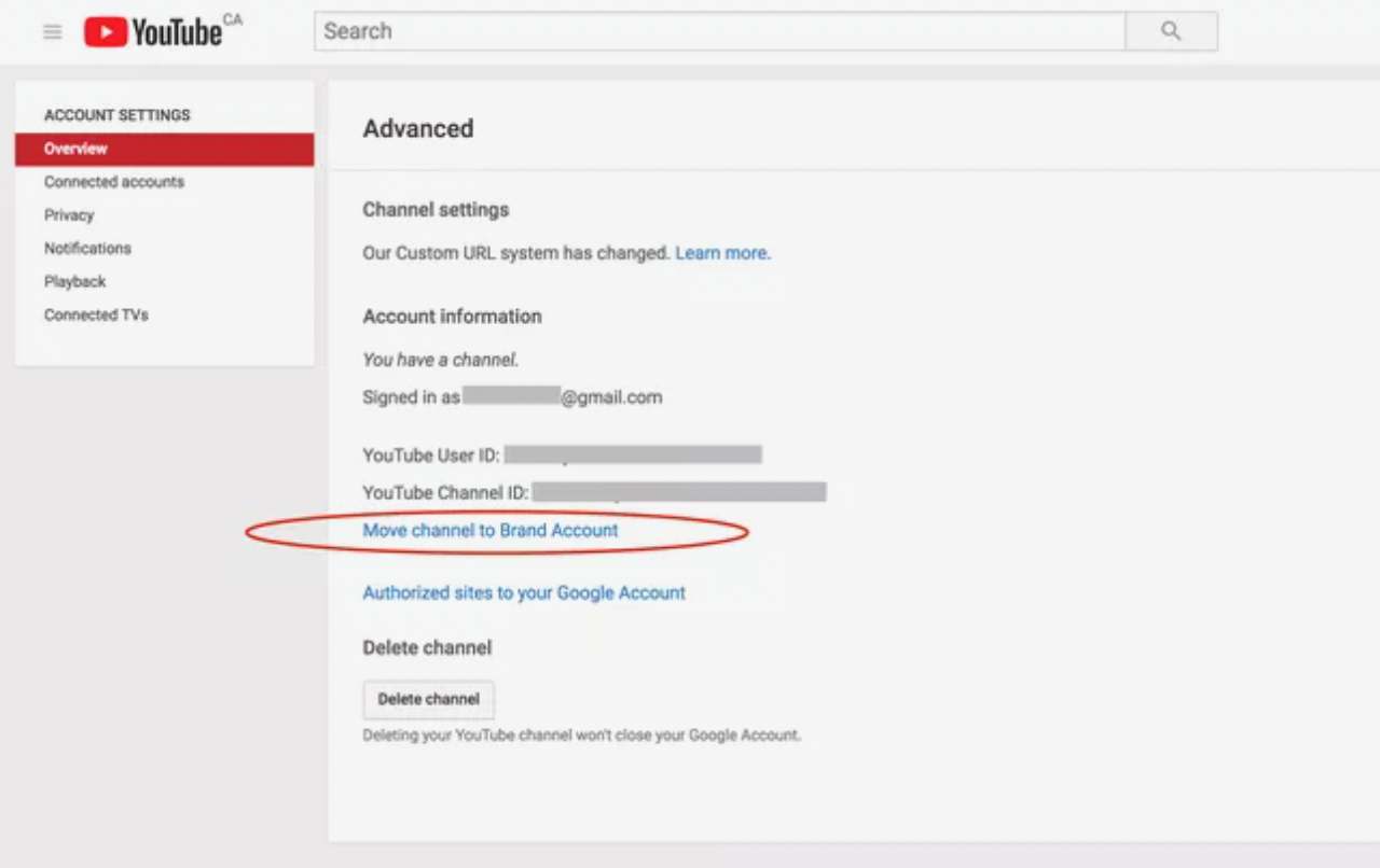 05 کانال خود را به اکانت برند تازه ساخته شده خود منتقل کنید