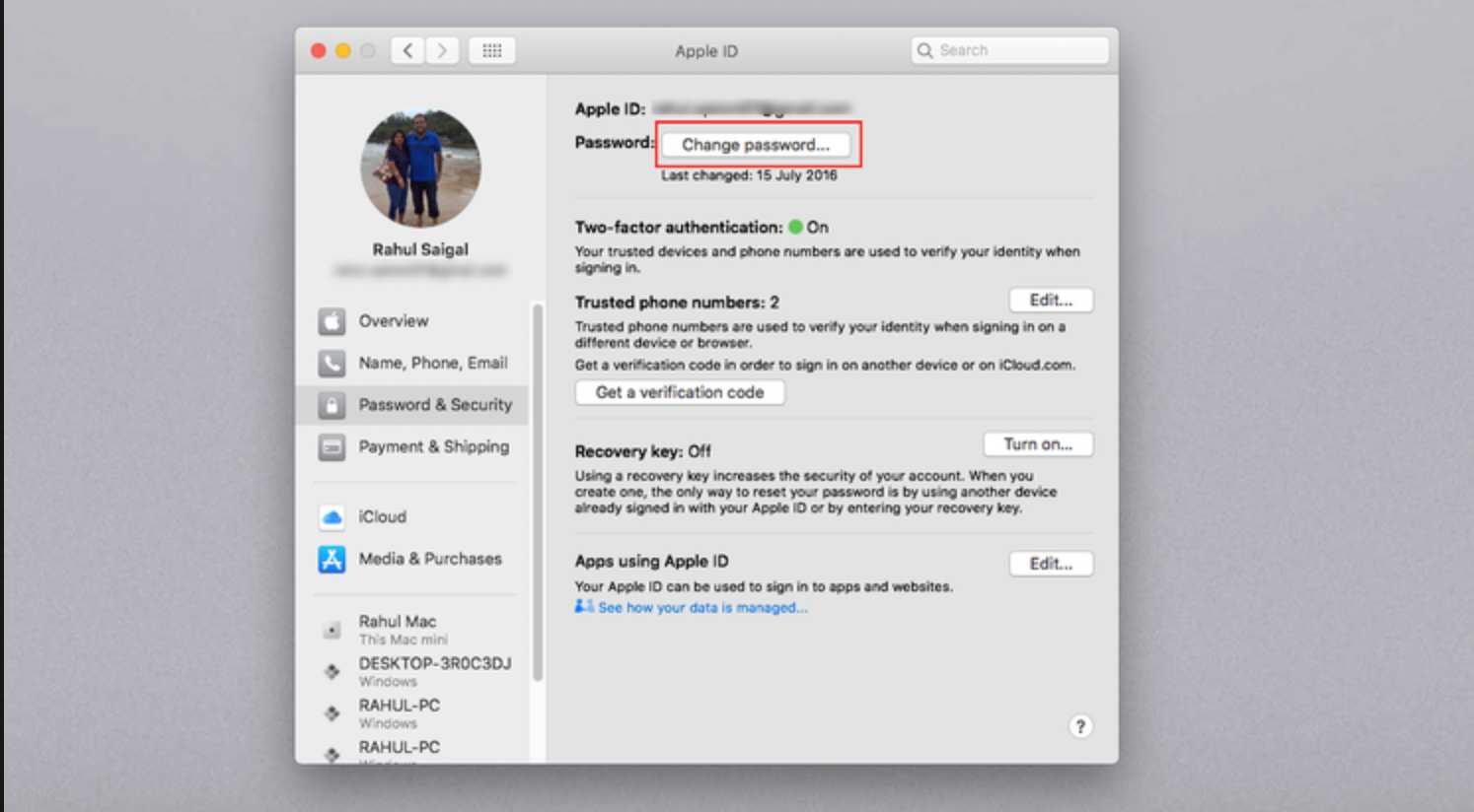 2. چگونه رمز آپل آیدی خود را در مک بازیابی کنیم