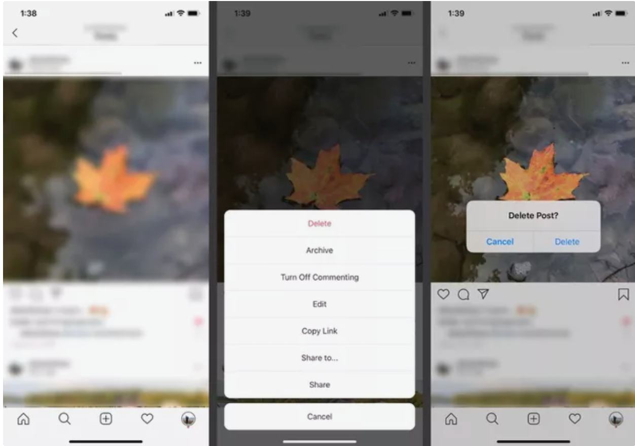 چگونه عکس‌ها و فیلم‌های اینستاگرام را حذف کنیم؟