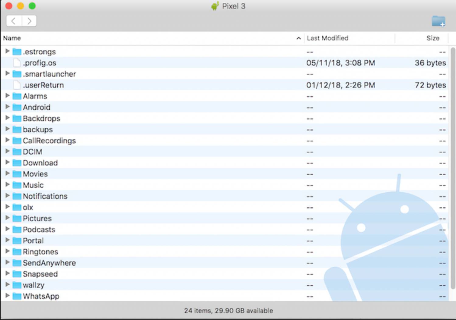 1. برنامه Android File Transfer