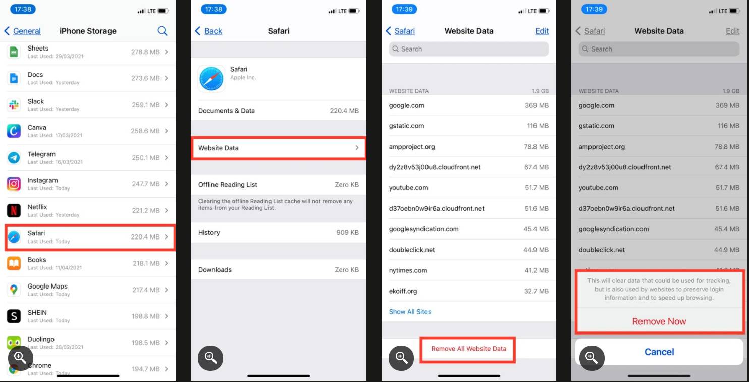 1. پاکسازی کش مرورگر Safari