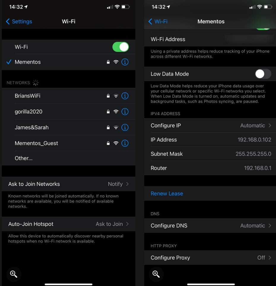شیوه یافتن آدرس IP خصوصی در آیفون
