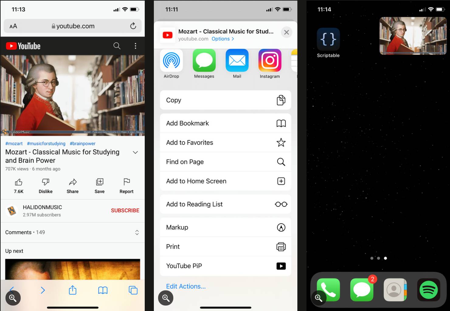 ایجاد میانبر حالت تصویر در تصویر یوتیوب