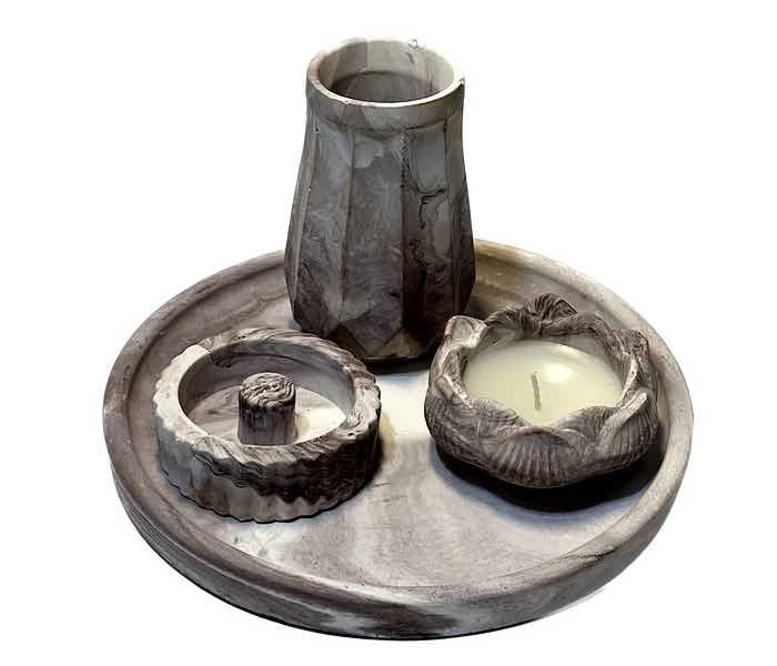 ست 4 تکه جاعودی و جاشمعی